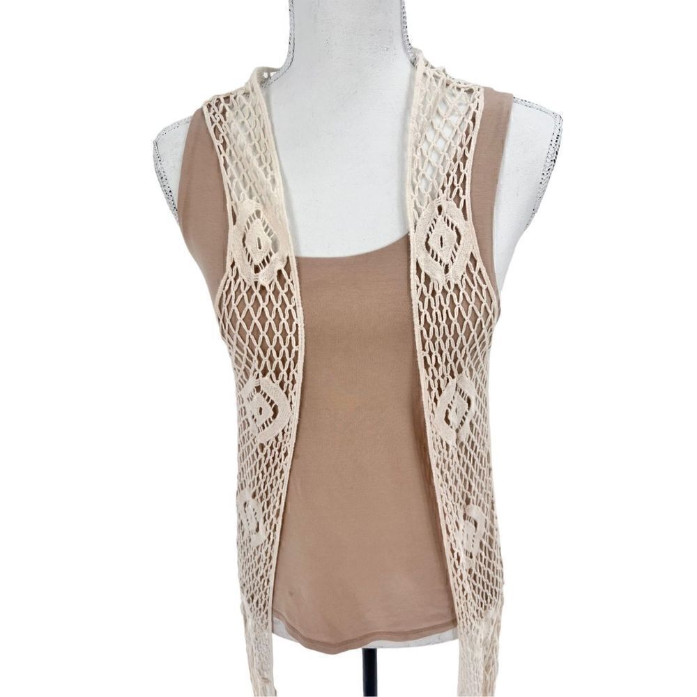 Marci cotton boho macramé vest